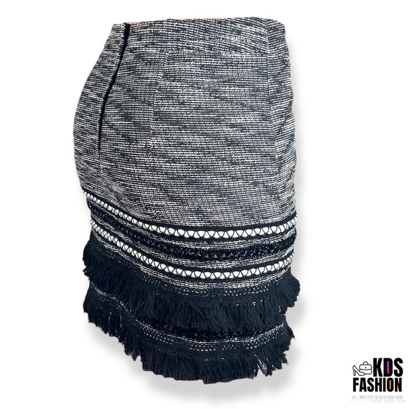 H&M Fringe Tweed Shimmer Pencil Skirt 8 - Picture 3 of 11